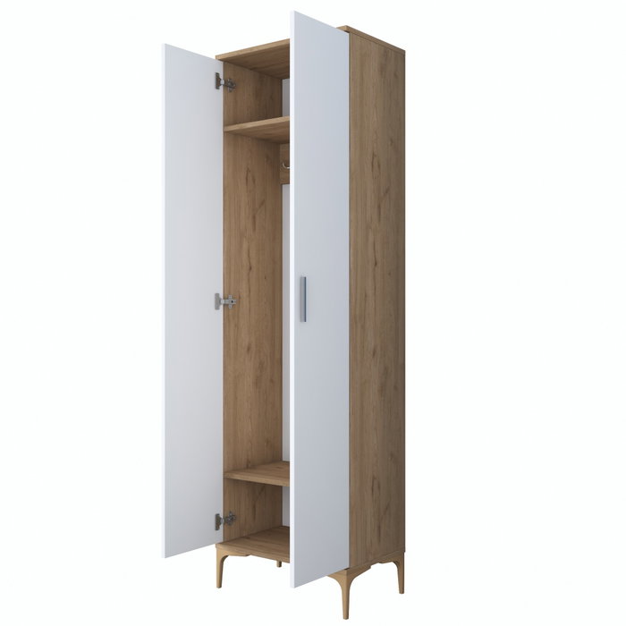 Hanah Home Perchero de Recibidor Nogal y Blanco